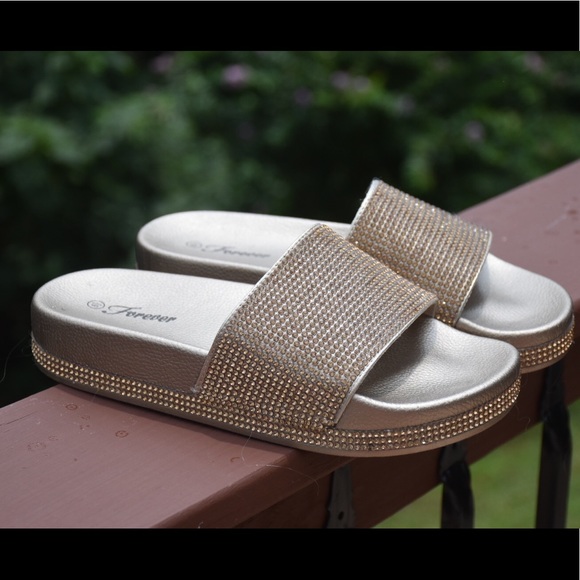 Shoes - Forever Jeweled Slide Ons, Never Worn